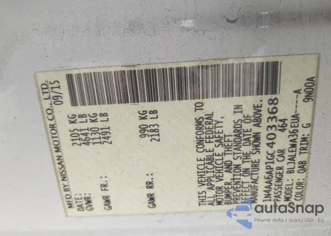 2016 Nissan Maxima 3.5 Sl from USA, damaged, VIN 1N4AA6AP1GC403368